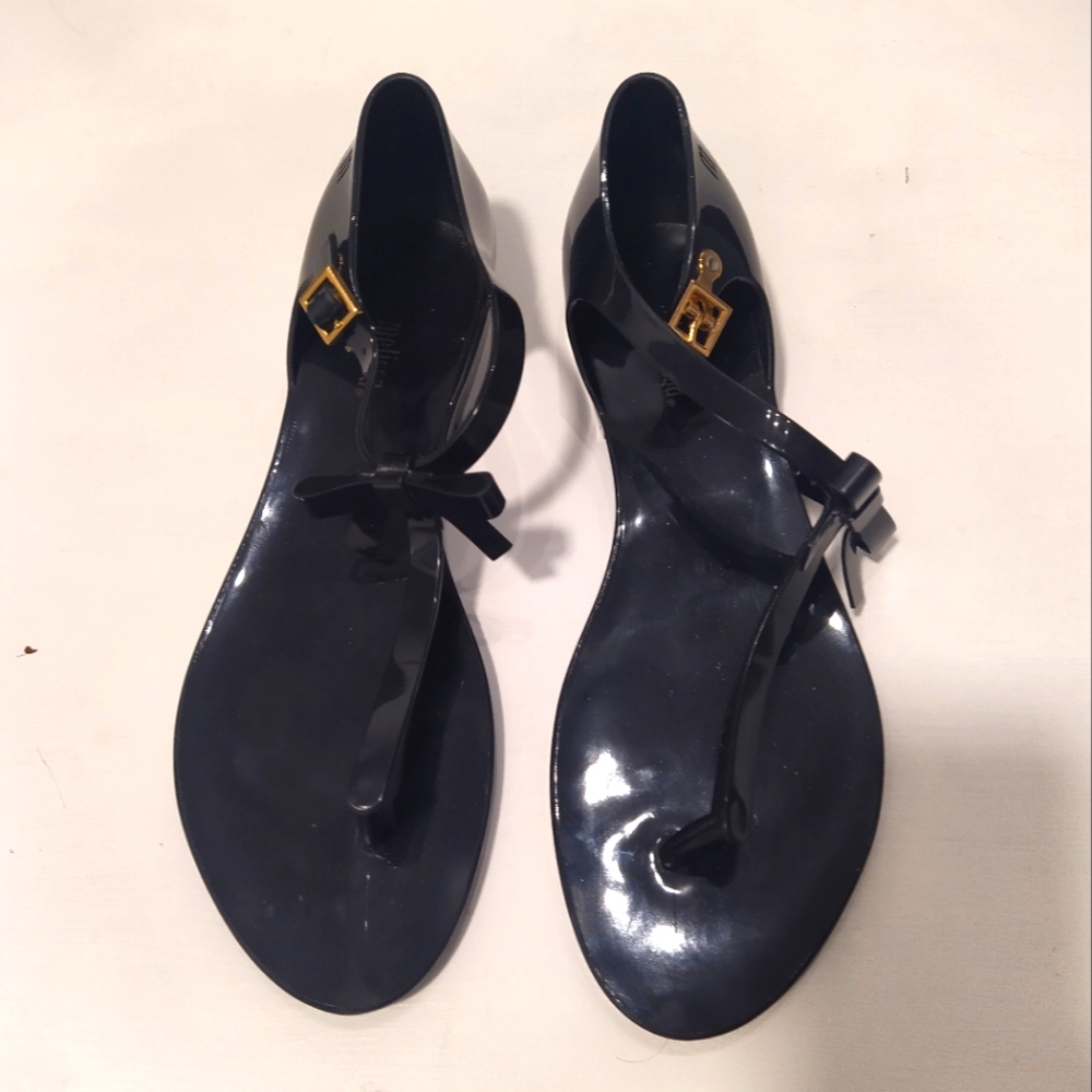 Melissa black bow sandals